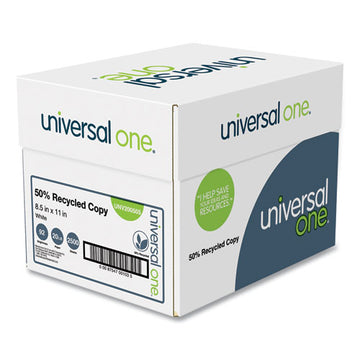 Universal® 50% Recycled Copy Paper, 92 Bright, 20 Lb, 8.5 X 11, White, 500 Sheets-ream, 5 Reams-carton freeshipping - TVN Wholesale